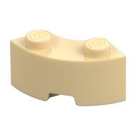 Brick Round Corner 2 x 2 Macaroni with Stud Notch and Reinforced Underside [New Style] (Tan)