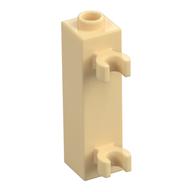 Brick Special 1 x 1 x 3 with 2 Clips Vertical [Hollow Stud, Open O Clips] (Tan)