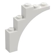 Brick Arch 1 x 5 x 4 [Continuous Bow, Raised Underside Cross Supports] (White)