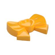 Headwear Accessory Bow with Heart, Long Ribbon and Pin (Bright Light Orange)