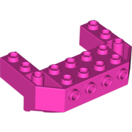 Brick Special, Train Front Sloping Base Wedged with 4 Studs on Front and 2 x 4 Cutout (Dark Pink)
