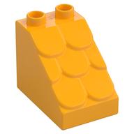 Duplo Brick 3 x 2 x 2 Slope Shingled (Bright Light Orange)