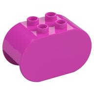 Duplo Brick 2 x 4 x 2 Rounded Ends (Dark Pink)