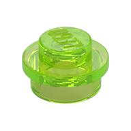 Plate Round 1 x 1 with Solid Stud (Trans-Bright Green)