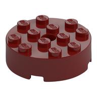 Brick Round 4 x 4 Centre Hole (Dark Red)