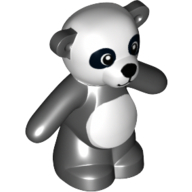 Animal, Bear / Teddy, Arms Down with Panda Print (Black)