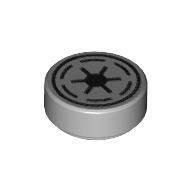 Tile Round 1 x 1 with Republic Symbol Print (Light Bluish Gray)