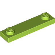 Plate Special 1 x 4 with 2 Studs, 3 Bottom Tubes (Lime)