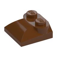 Brick Curved 2 x 2 x 2/3 Two Studs and Curved Slope End (Reddish Brown)