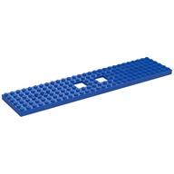 Vehicle Base, Train 6 x 28 with Two 2 x 2 Openings and 3 Round Holes Each End (Blue)