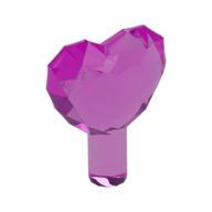 Rock - Heart Jewel with Shaft (Trans-Dark Pink)