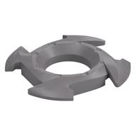 Ring 4 x 4 with 2 x 2 Opening and 4 Arrow Ends (Ninjago Spinner Crown) (Flat Silver)