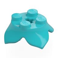 Plant, Leaves, Round 2 x 2 x 2/3 with + Axle Hole and 4 Leaf Extensions (Medium Azure)