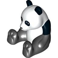 Duplo Animal Panda, Sitting, Rectangle Eyes (White)