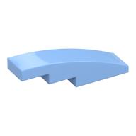 Brick Curved 4 x 1 No Studs [Stud Holder with Symmetric Ridges] (Bright Light Blue)