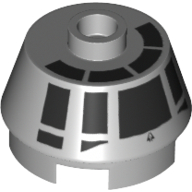 Brick Round 2 x 2 Truncated Cone with Black Millennium Falcon Cockpit Print (Light Bluish Gray)