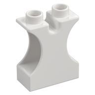 Duplo Brick 1 x 2 x 2 with Side Cutouts and Channel in Top (White)