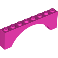 Brick Arch 1 x 8 x 2 (Dark Pink)