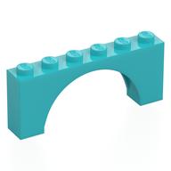 Brick Arch 1 x 6 x 2 - Thin Top without Reinforced Underside [New Version] (Medium Azure)