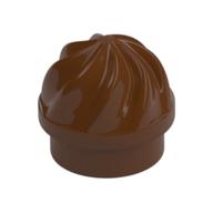 Plate Round 1 x 1 Swirled Top (Reddish Brown)