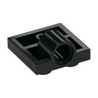 Plate Special 2 x 2 with 1 Pin Hole [Complete Underside Rib] (Black)