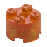 Brick Round 2 x 2 with Axle Hole (Trans-Orange)