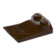 Brick Wedged, Curved 2 x 3 x 2/3 Two Studs, Wing End (Dark Brown)