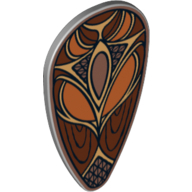 Shield Ovoid with Mirkwood Elf Style Print (Light Bluish Gray)