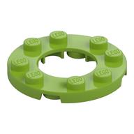 Plate Round 4 x 4 with 2 x 2 Round Opening (Lime)