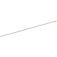 Minifig Simple Hose Nozzle with 35L Black String (Light Gray)