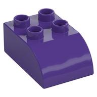 Duplo Brick 2 x 3 with Curved Top (Dark Purple)