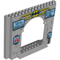 Panel 4 x 16 x 10 with Batman Logo, Joker and Car Print (Light Bluish Gray)