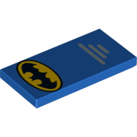 Tile 2 x 4 with Batman Logo Print (Blue)