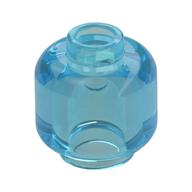 Minifig Head [Plain] [Hollow Stud] (Trans-Light Blue)