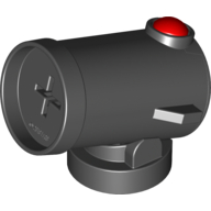 Duplo Cannon Shooting with Axle Hole and Red Firing Button (Black)