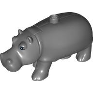 Duplo Animal Hippo, Adult with Opening Jaw (Dark Bluish Gray)
