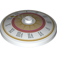 Dish 4 x 4 Inverted [Radar] with Clock Face with Roman Numerals Print (White)