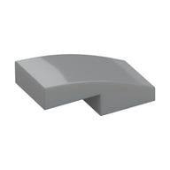 Brick Curved 2 x 1 No Studs [1/2 Bow] (Metallic Silver)