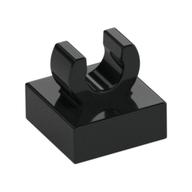Tile Special 1 x 1 with Clip with Rounded Edges (Black)