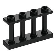 Fence Spindled 1 x 4 x 2 [4 Top Studs] (Black)