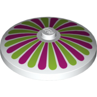 Dish 4 x 4 Inverted [Radar] with Magenta and Lime Stripes Print (White)