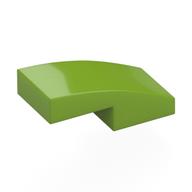 Brick Curved 2 x 1 No Studs [1/2 Bow] (Lime)