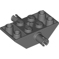 Slope Inverted 45° 4 x 2 Double with Pins and Axle Hole Type 1 [+ Opening] (Dark Bluish Gray)
