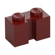 Brick Special 1 x 2 with Groove (Dark Red)