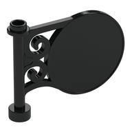 Road Sign Round on Pole (Black)