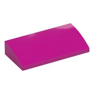 Brick Curved 2 x 4 x 2/3 No Studs, with Bottom Tubes (Magenta)