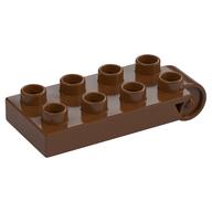 Duplo Plate 2 x 5 with 8 Studs and Hinge (Reddish Brown)