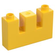 Duplo Brick 1 x 4 x 2 with 2 Top Cutouts (Arrow Slits) (Yellow)