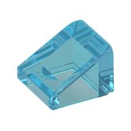 Brick Sloped 30° 1 x 1 x 2/3 (Cheese Slope) (Trans-Light Blue)