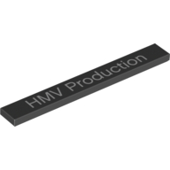 Tile 1 x 8 with 'HMV Production' Print (Black)